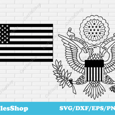 American flag dxf, Great Seal dxf, SVG cut files for cricut, dxf images for cnc, Silhouette cameo files - Cut Files Shop