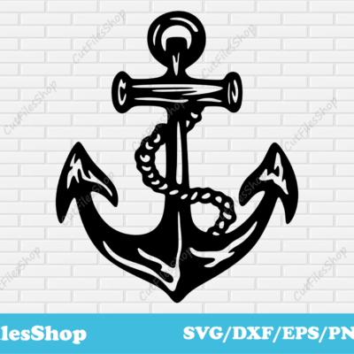 Anchor DXF for laser cutting, Stencil dxf for plasma cut, anchor svg for cricut, anchor png for sublimation - Cut Files Shop