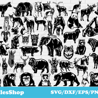 Animals dxf files for laser cut, Silhouette animals for cricut, svg animals, DXF for cnc Plasma - Cut Files Shop