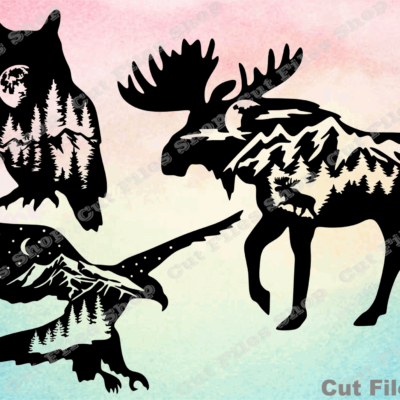 Animals for cricut, owl, moose, eagle, wildlife svg, svg files, dxf files - Cut Files Shop