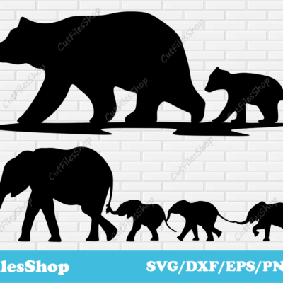 Animals vector images, clip art dxf animals, dxf files for laser cutting download, SVG for cricut - Cut Files Shop