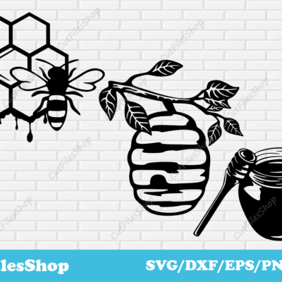 Apiary dxf, bee dxf, bee svg images, svg images, vector images download, Cricut files - Cut Files Shop