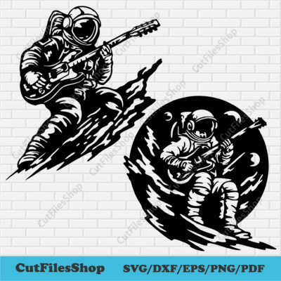 Astronaut playing guitar Svg files, Astronaut in space svg, Astronaut dxf for Laser, Astronaut svg for Cricut - Cut Files Shop