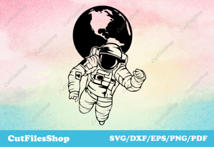 Astronaut svg files for cricut, astronaut svg image, dxf laser cut files, silhouette files - Cut Files Shop