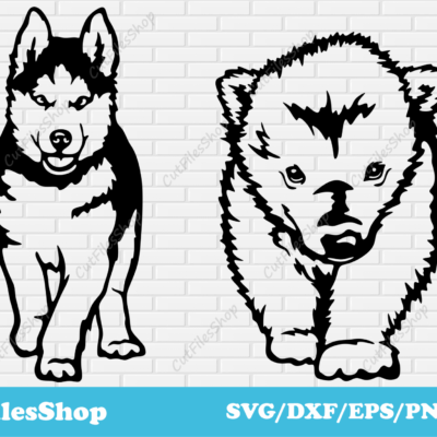 Baby Animals vector files, baby husky svg, baby polar bear svg, T - shirt designs, Laser dxf files, Cricut files - Cut Files Shop