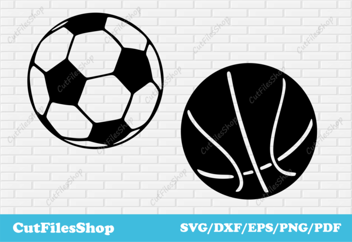 Balls svg for cricut, Basketball ball svg, Football ball svg, Dxf for laser cutting, Craft files download - Cut Files Shop