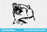 Bear for laser cutting, Wild animals for Cricut, Silhouette Cameo Files, DXF Art - Cut Files Shop