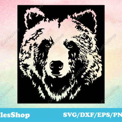 Bear svg cut files for cricut, bear dxf for laser cutting, files for cricut maker - Cut Files Shop