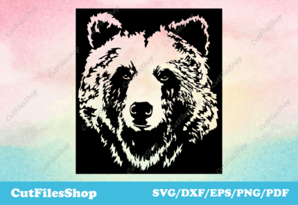 Bear svg cut files for cricut, bear dxf for laser cutting, files for cricut maker - Cut Files Shop