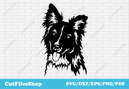 Border collie dog svg for cricut, dog dxf for Laser cut, Plasma Cut files, Vinyl Cutting - Cut Files Shop