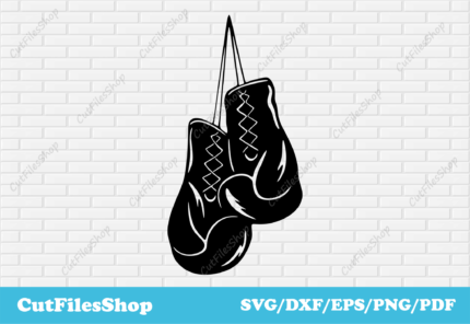 Boxing gloves dxf, boxing svg files, sport dxf files, dxf files for cricut, dxf files for waterjet - Cut Files Shop