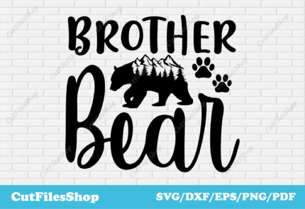 Brother bear svg, bear cut files, svg for t shirt making, dxf for laser cutting, svg for sticker making - Cut Files Shop