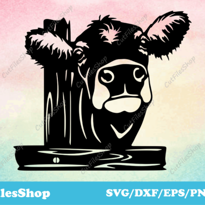 Calf svg files for cricut, peeking animals for cutting, DXF for laser, Silhouette files - Cut Files Shop