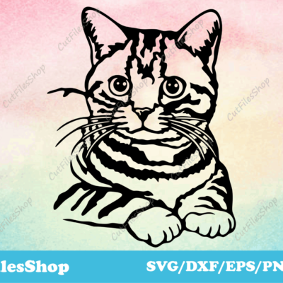 Cat svg download, animal svg files for cricut, pet svg files, dxf animals for laser cut - Cut Files Shop