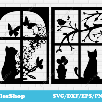 Cat svg images, cat dxf files for laser cutting, pets svg for cricut, pets cut files - Cut Files Shop