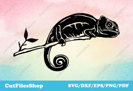 Chameleon svg files for cricut, vector for laser engraving, dxf for laser cuting - Cut Files Shop