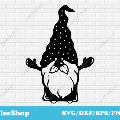 Christmas gnome SVG for cricut, DXF gnome for laser cut, Cute Gnome SVG, Sticker making - Cut Files Shop