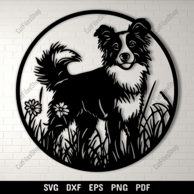 Preview of Border Collie Svg for Cricut & Silhouette Projects, Dxf for CNC, Sublimation Art, DIY Vinyl decal for car