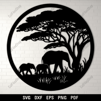 Elephant family Dxf Svg Files – CNC, Cricut, and DIY Vinyl Wall Decor