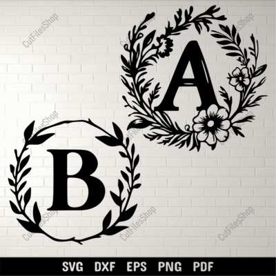 Floral Monogram Svg