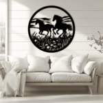 Meadow Horse Scene SVG & DXF for DIY Wall Décor and Laser Cutting