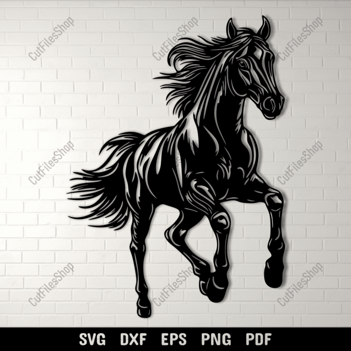 Jumping Horse DXF SVG Files for CNC, Laser Cutting, and Cricut Crafts