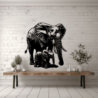 Elephant SVG Cutting Files – Mom and Baby Design for Sublimation & DIY Crafts