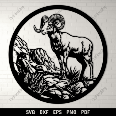 Mountain Goat Dxf for CNC, Laser cutting design