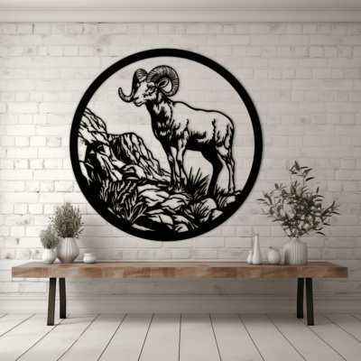 Mountain Goat DXF & SVG: CNC, Cricut, Silhouette, Metal Decor