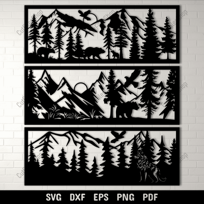 Wildlife Panels Dxf for CNC, Wildlife Screen designs for Laser and Plasma Cutting