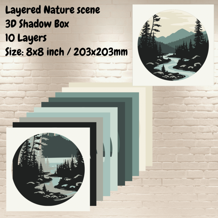 Layered Nature Scene SVG Files – 3D Shadow Box and Paper Cut Crafts