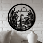 Swan on a Lake SVG DXF – CNC, Cricut, and DIY Wall Decal Designs