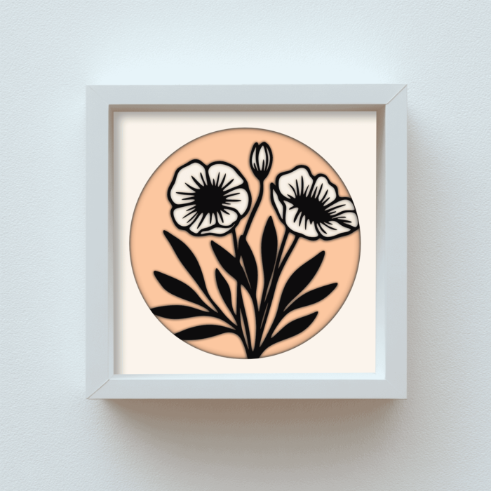 3D Flowers Shadow Box, Layered SVG Cut Files for Cricut, CNC & Paper Craft