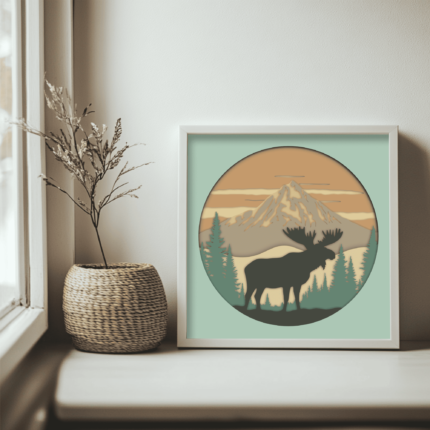 Moose 3D Shadow Box SVG – Papercraft & CNC Cutting Files