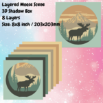 Wildlife Moose Layered SVG & DXF – Multilayer Design for Cricut & Laser