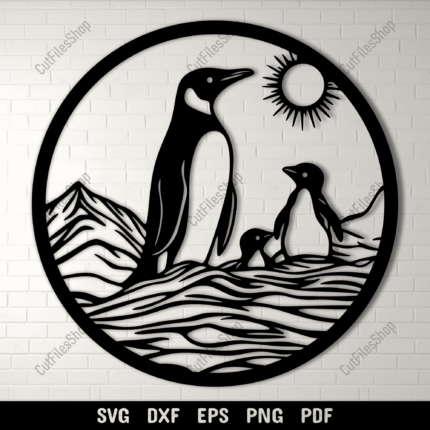 Penguin Family SVG for Cricut & CNC – DXF for Laser Cutting & Engraving