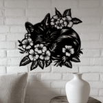 Flower Cat DXF for Laser, SVG for Cricut, CNC Craft & Sweatshirt Design