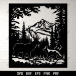 Wildlife Panel CNC Design, DXF for Laser & Plasma Cutting, DIY Metal Wall Art