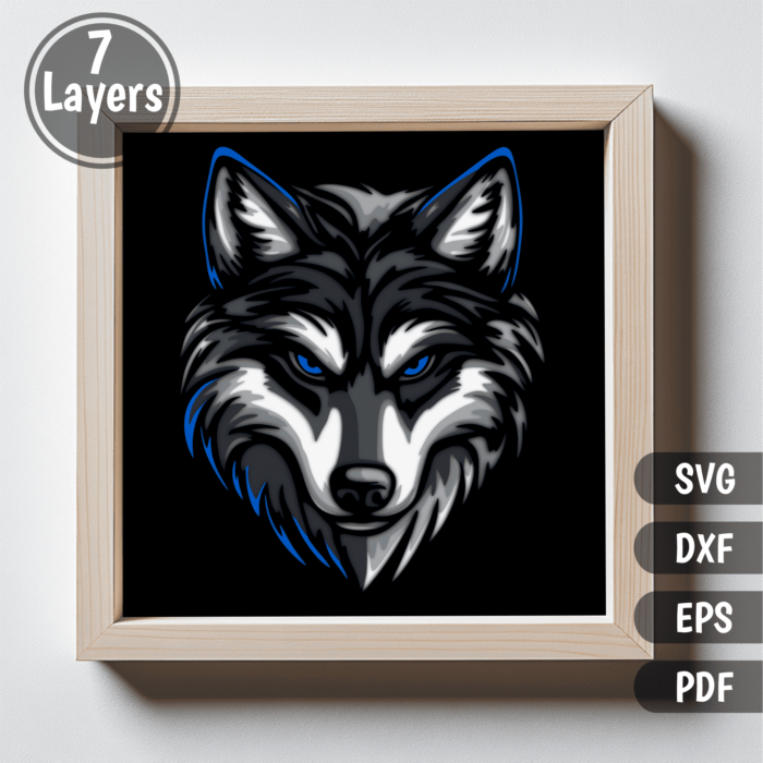 Wolf 3D Layered SVG – Multilayer Papercraft, Cricut & CNC Shadow Box